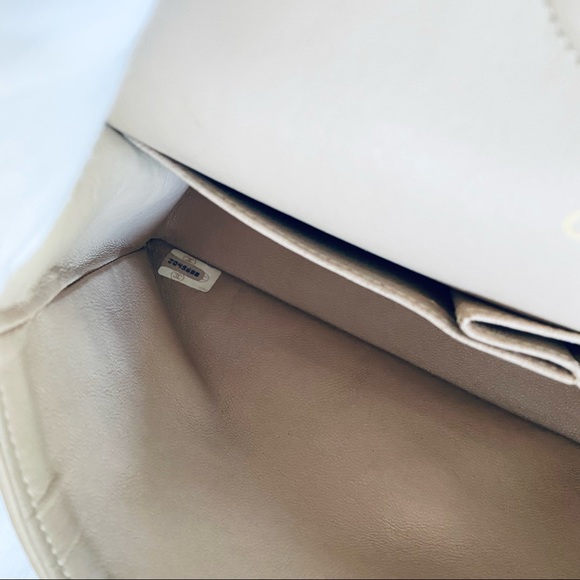 SOLD - Chanel Beige Classic Quilted Medium Double Flap Bag - Picture 10 of 12